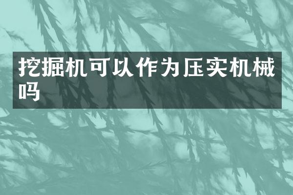 挖掘機(jī)可以作為壓實(shí)機(jī)械嗎