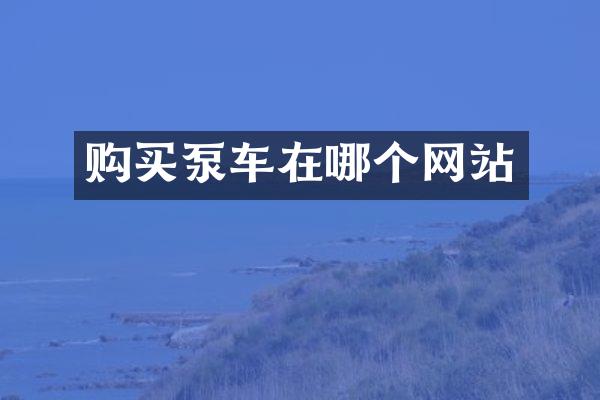 购买泵车在哪个网站