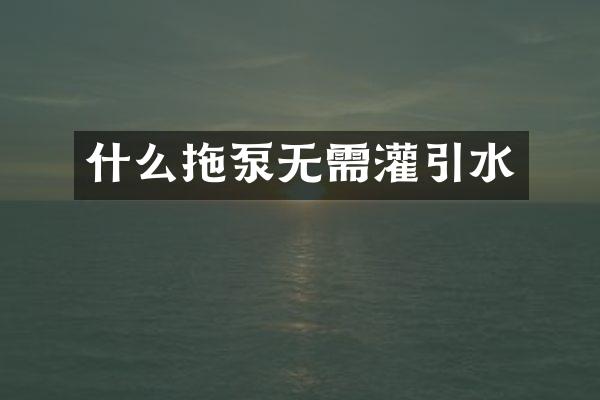 什么拖泵無需灌引水