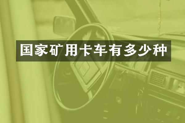 國家礦用卡車有多少種