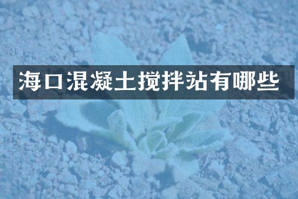 海口混凝土攪拌站有哪些