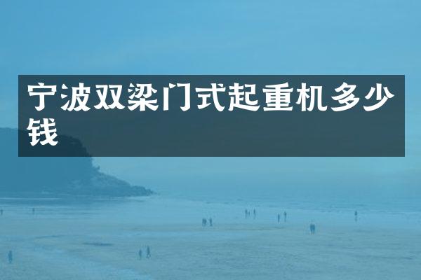 寧波雙梁門式起重機多少錢