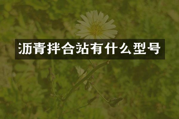 瀝青拌合站有什么型號