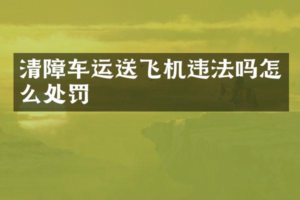 清障車運(yùn)送飛機(jī)違法嗎怎么處罰