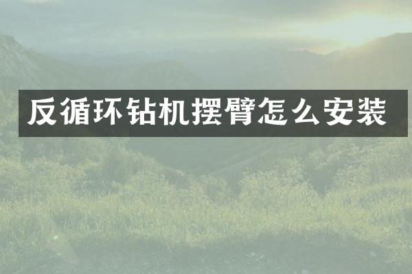 反循環(huán)鉆機(jī)擺臂怎么安裝