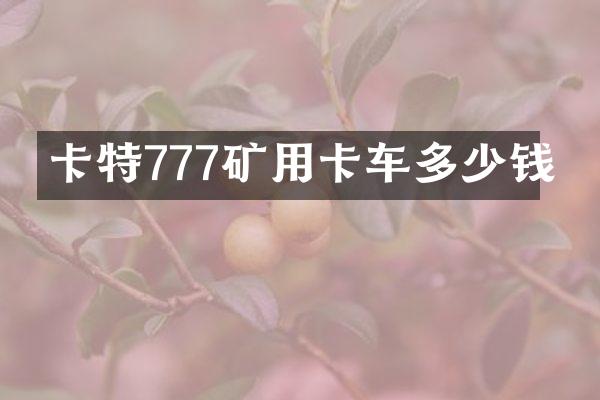 卡特777礦用卡車多少錢