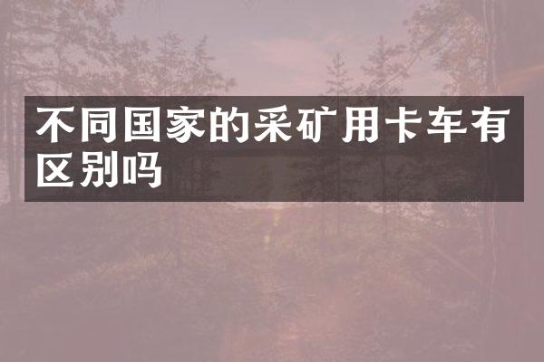 不同國(guó)家的采礦用卡車有區(qū)別嗎