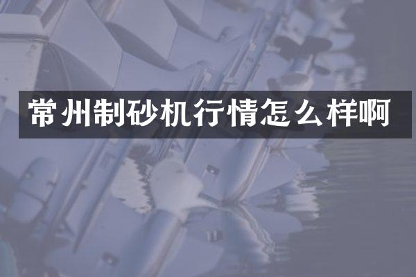 常州制砂機(jī)行情怎么樣啊