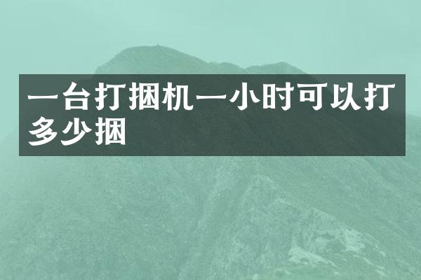 一臺(tái)打捆機(jī)一小時(shí)可以打多少捆