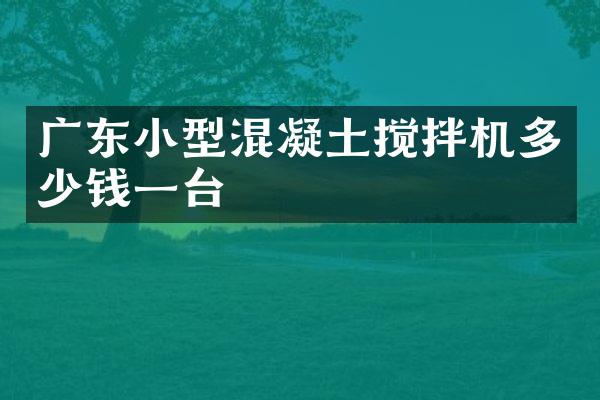 廣東小型混凝土攪拌機多少錢一臺