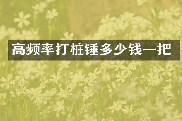 高頻率打樁錘多少錢(qián)一把