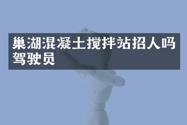 巢湖混凝土攪拌站招人嗎駕駛員