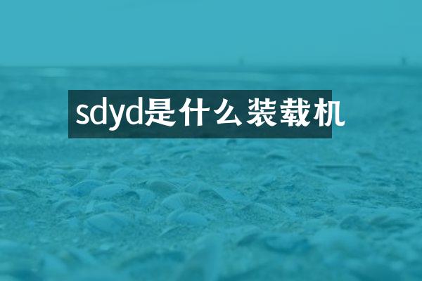 sdyd是什么裝載機