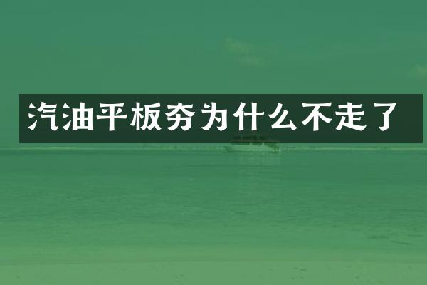 汽油平板夯為什么不走了