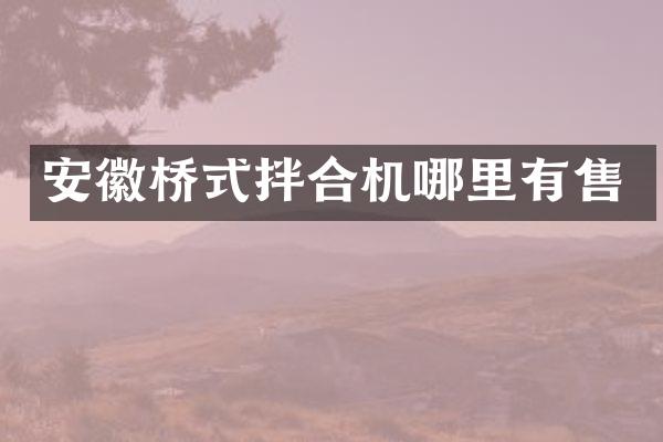 安徽橋式拌合機(jī)哪里有售