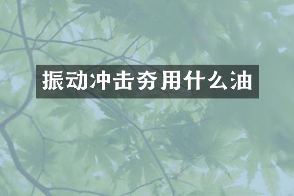 振動沖擊夯用什么油