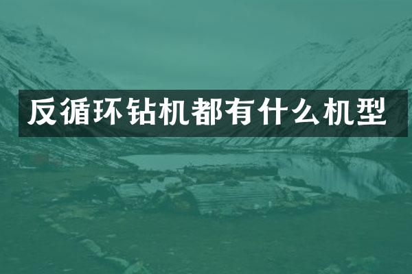 反循環(huán)鉆機都有什么機型