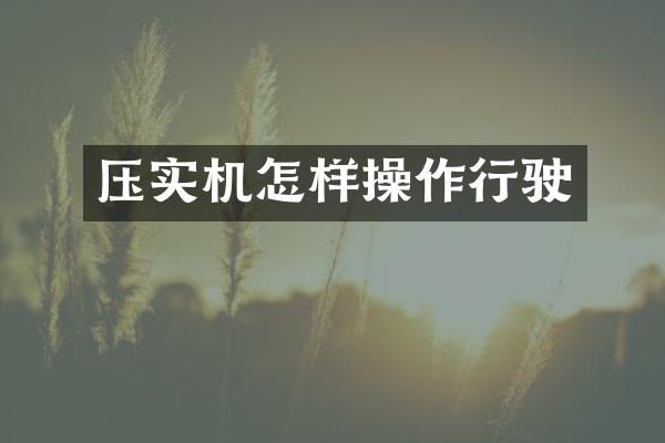 壓實(shí)機(jī)怎樣操作行駛