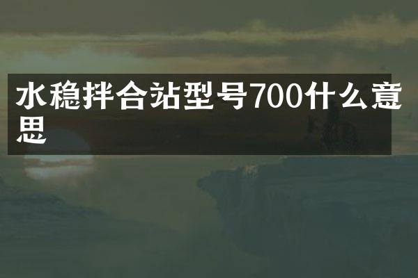 水穩(wěn)拌合站型號700什么意思