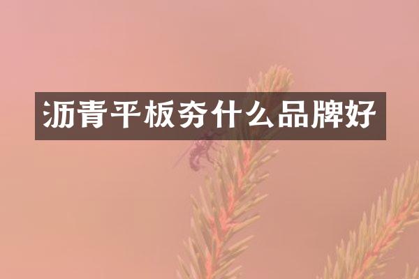 瀝青平板夯什么品牌好