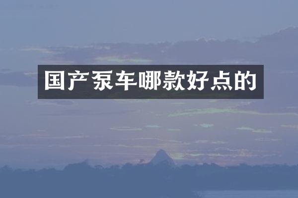 國(guó)產(chǎn)泵車哪款好點(diǎn)的