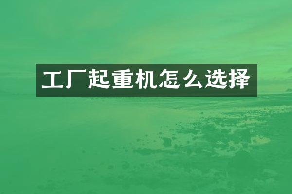 工廠起重機(jī)怎么選擇