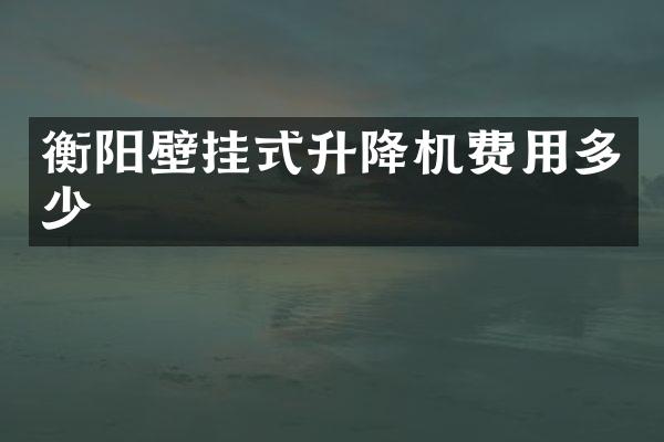 衡陽壁掛式升降機(jī)費(fèi)用多少