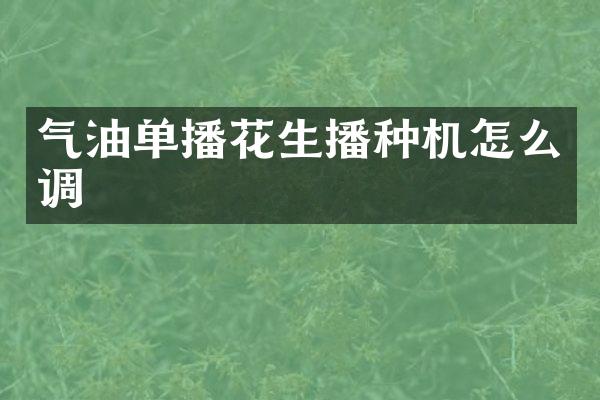 氣油單播花生播種機怎么調