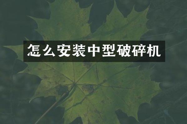 怎么安裝中型破碎機