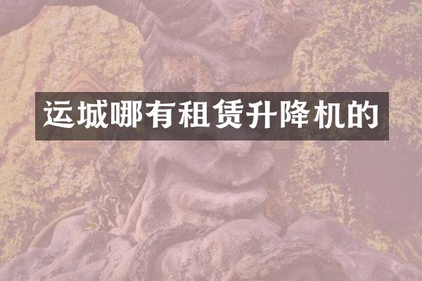 運(yùn)城哪有租賃升降機(jī)的