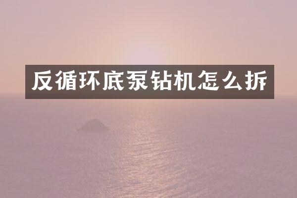 反循環(huán)底泵鉆機怎么拆