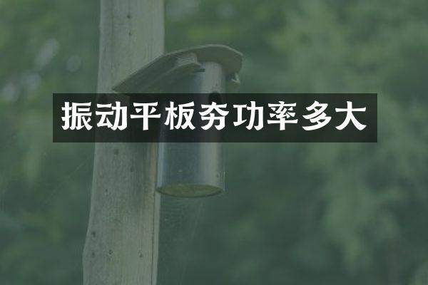 振動(dòng)平板夯功率多大