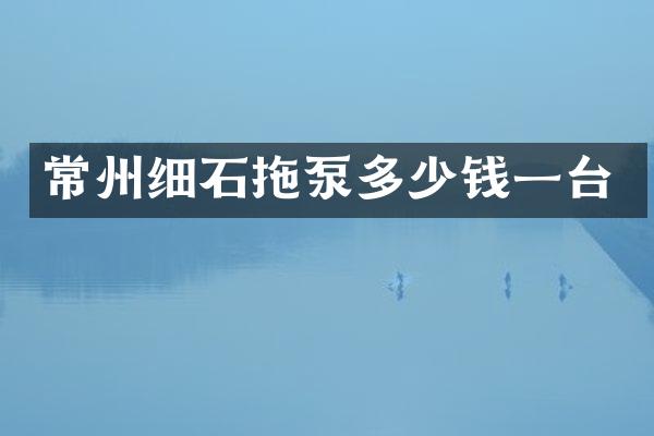 常州細石拖泵多少錢一臺