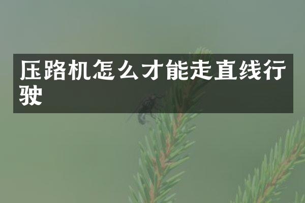 壓路機怎么才能走直線行駛