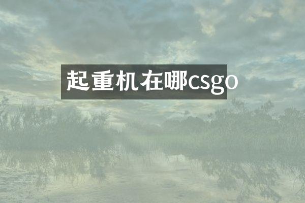 起重机在哪csgo