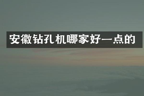 安徽鉆孔機(jī)哪家好一點(diǎn)的