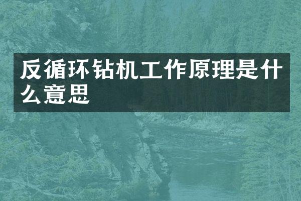 反循環(huán)鉆機工作原理是什么意思