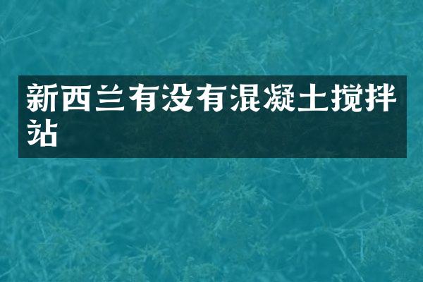 新西蘭有沒有混凝土攪拌站