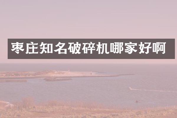 棗莊知名破碎機哪家好啊