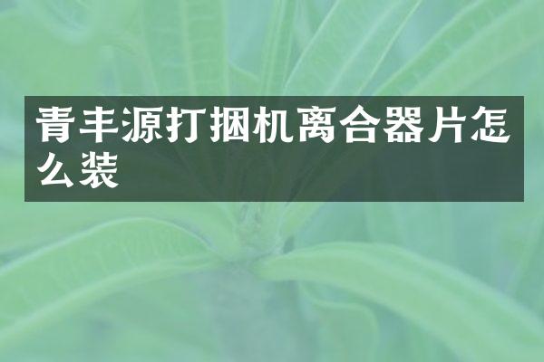 青豐源打捆機離合器片怎么裝