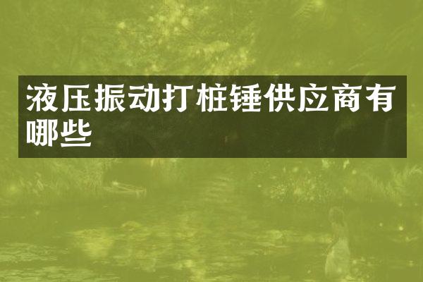 液壓振動打樁錘供應(yīng)商有哪些