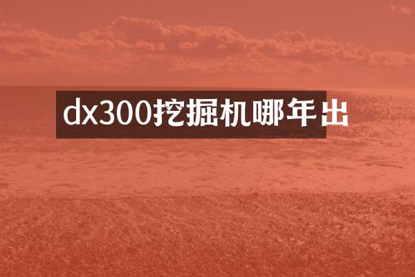 dx300挖掘機(jī)哪年出