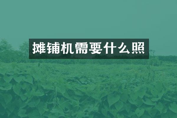 攤鋪機需要什么照