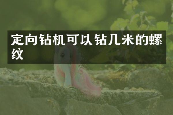 定向鉆機可以鉆幾米的螺紋