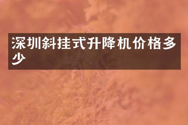 深圳斜掛式升降機(jī)價格多少