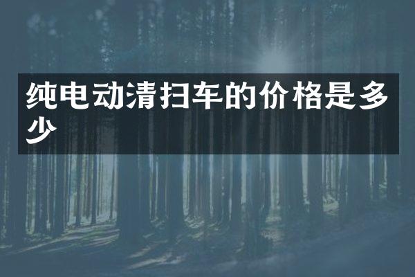 純電動清掃車的價格是多少