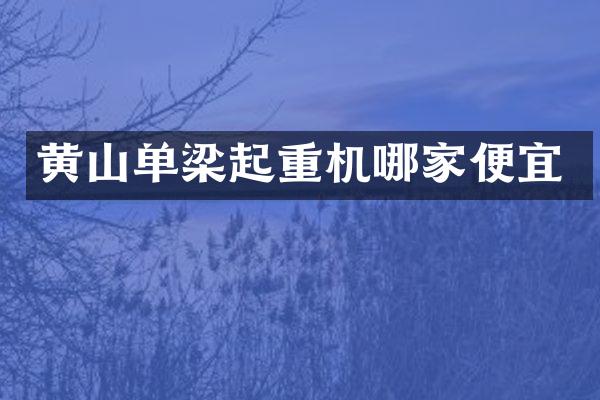 黃山單梁起重機哪家便宜