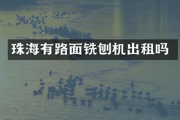 珠海有路面銑刨機出租嗎