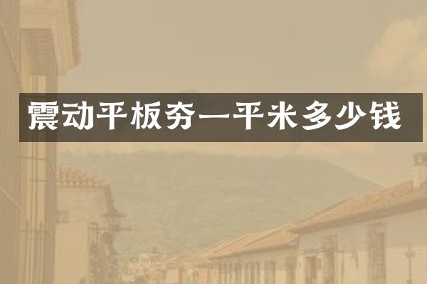 震動平板夯一平米多少錢