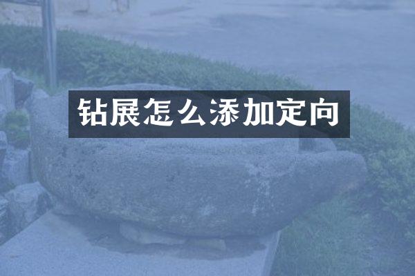 鉆展怎么添加定向